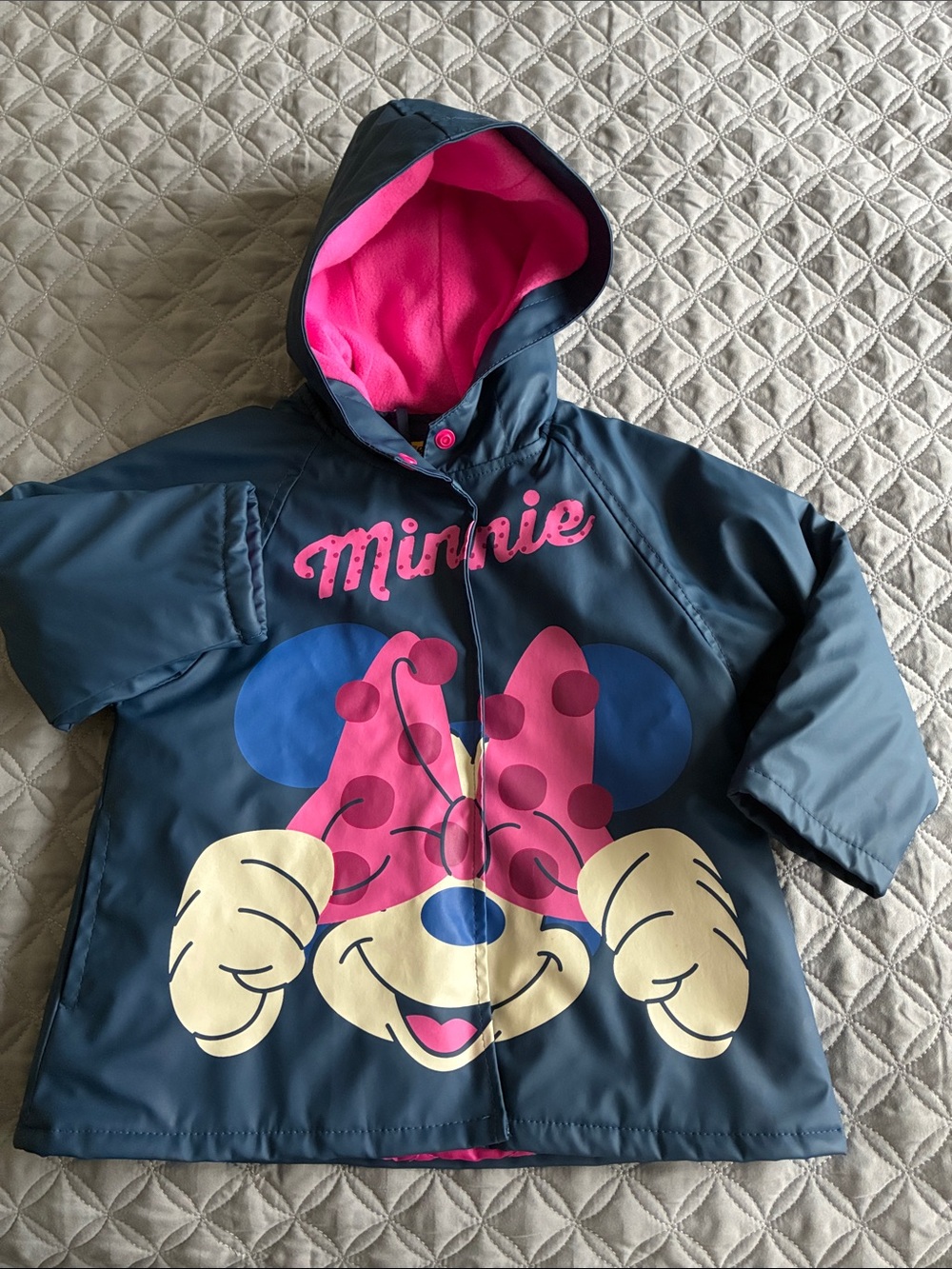 Western Chief Disney Navy Raincoat with Pink Lining & Minnie Graphic